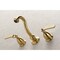 Kingston Brass KS3027KL Two-Handle Wall Mount Tub Faucet, Brushed Brass KS3027KL - alternate 5